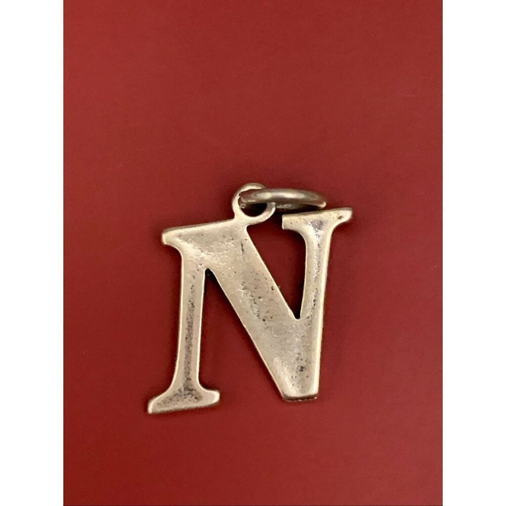 .925 Letter N Sterling Silver Jewelry Charm #alphabet #name